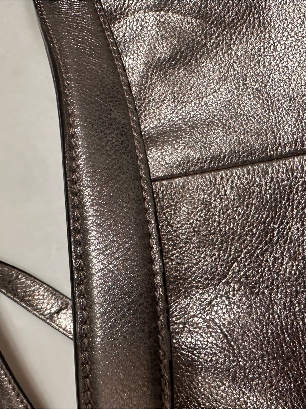 Coach Madison Metallic Pewter Pebbled Leather Crossbody - Picture 8 of 16